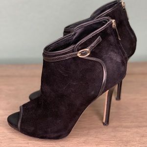 Guess by Marciano black suede open toe bootie